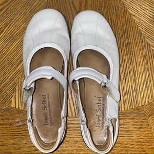 Josef Seibel White Mary Jane (Velcro Straps)